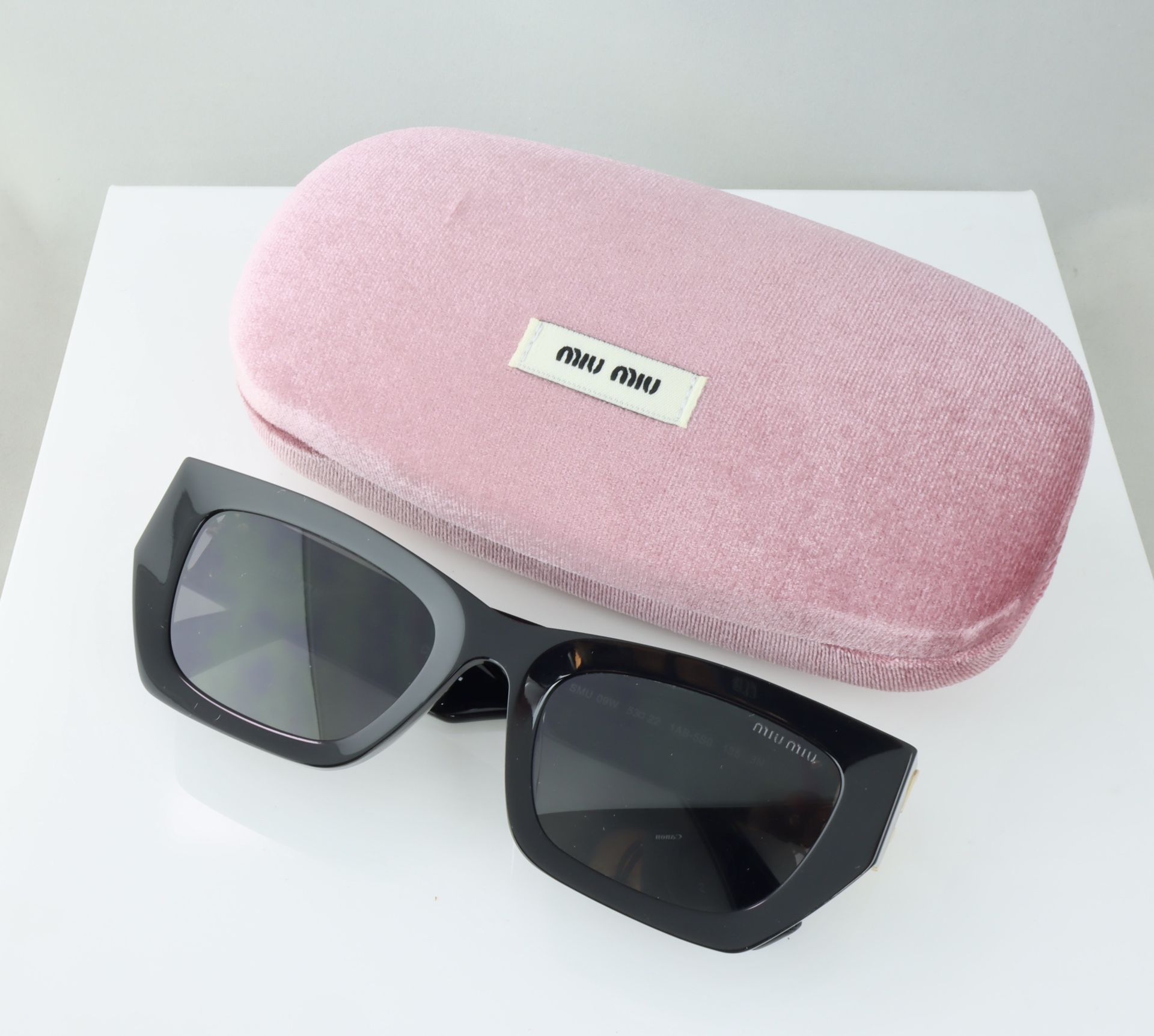 Miu Miu Square Sunglasses in Black with Gray Lens