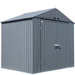🔥Spicer discount 🔥Shed Elite 8' x 6' Tall Outdoor Steel Storage Shed with High Gable and Lockable Doors Storage Building, Anthracite 189$