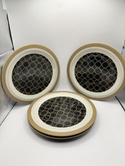 (4) Franciscan Gourmet Circles 9 3/8-inch Dinner Plates