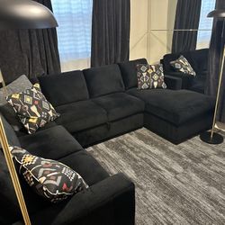 Full Entertainment Center TV, Couch, Lamps, Ikea Rug & Stand