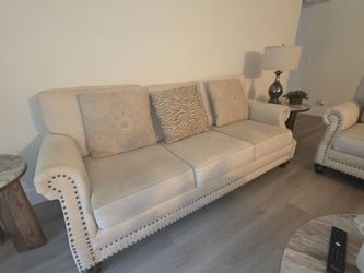 Two Matching Fabric Sofas – Good Condition