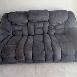 Dark Grey Recliner Couch 