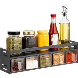 Wall-Mounted Spice Rack with Drawer Containers