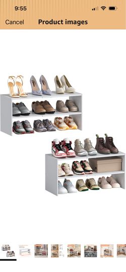 Two expandable shoe racks