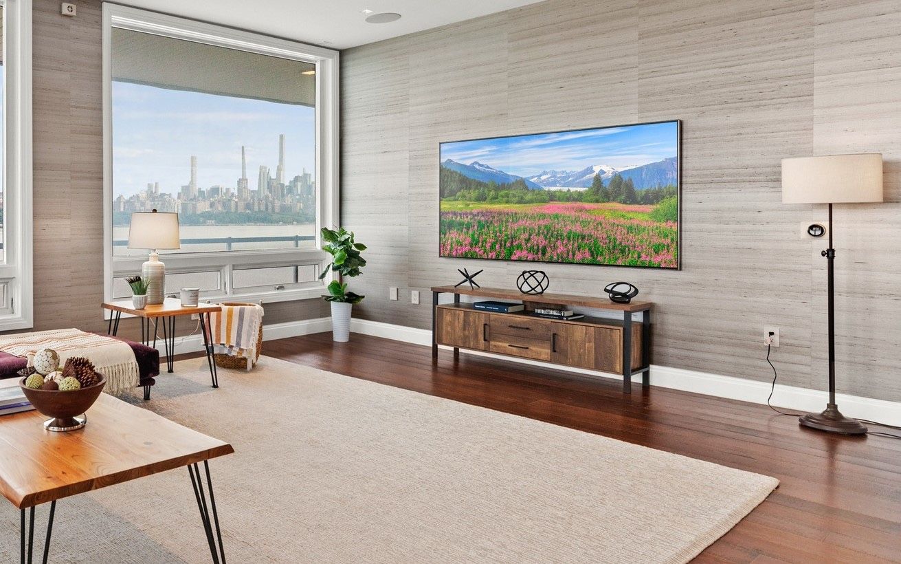 **TV Stand Rustic Oak Dark Brown 59”**