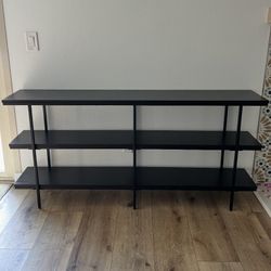 Bookcase / Bookshelf (black, wooden, narrow)