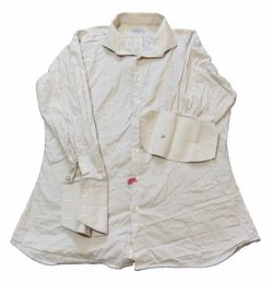 Lombardo Custom Men Dress Shirt Beige White Stripe French Cuff Spread Collar XL