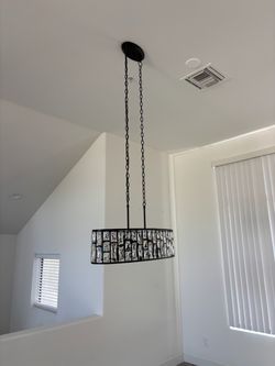 Oval Crystal Panel Chandelier with Chain