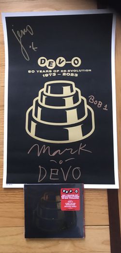 DEVO signed poster/CD