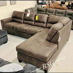 L Shape Sectional With Chaise Sleeper Options ❤️No Needed Credit Check 💛 $39 Down Payment with Financing0709