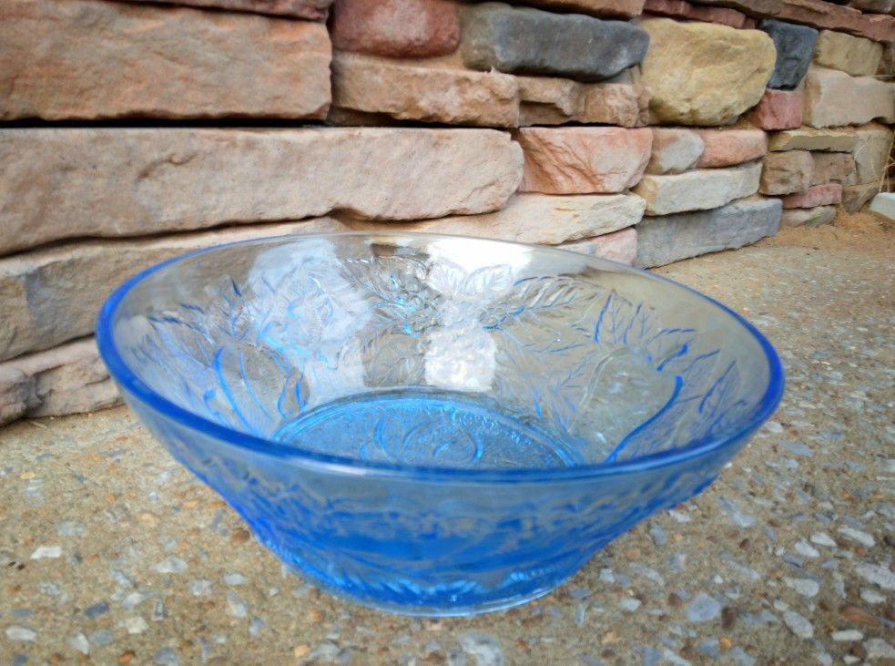 Vintage KIG Indonesia Ice Blue Serving Bowl