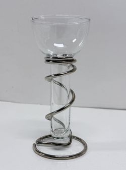 NEW Floating candle Twist Vase Silver metal Stand CENTERPIECE