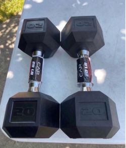 CAP Barbell, 20lb Rubber Hex Dumbbell, Single
