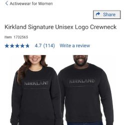 Kirkland Signature Costco Sweatshirt Crewneck Logo Mens Women Unisex Small Medium Large Brand New Sealed With Tags