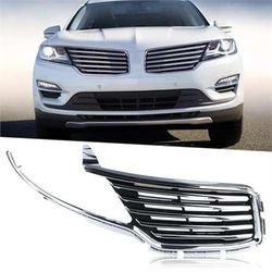 KAMDKI Right Passenger Side Bumper Grille Compatible with 2015-2018 Lincoln MKC Bumper Grille Chrome Shell Front Upper Grill Accessories Assembly EJ7Z