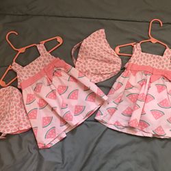 333 Brand New Twin Watermelon Dresses With Hat