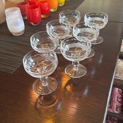 Waterford Colleen Short Stem Champagne/Tall Sherbert Crystal Glasses
