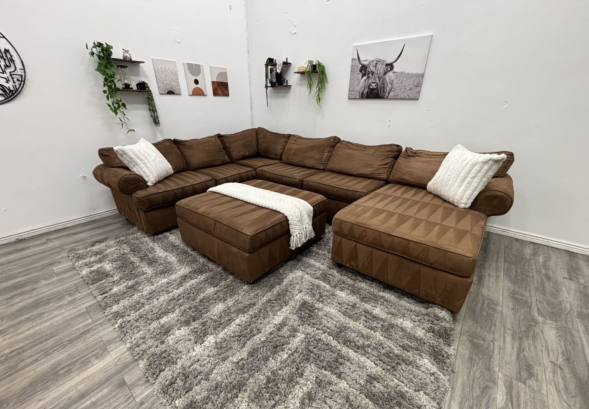 Brown Sectional Couch - Free Delivery