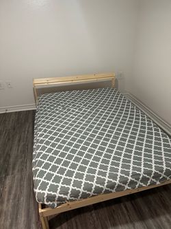 Queen Bed Frame & Mattress