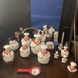 Full Italian chef / “Kiss the Cook” kitchen decor set