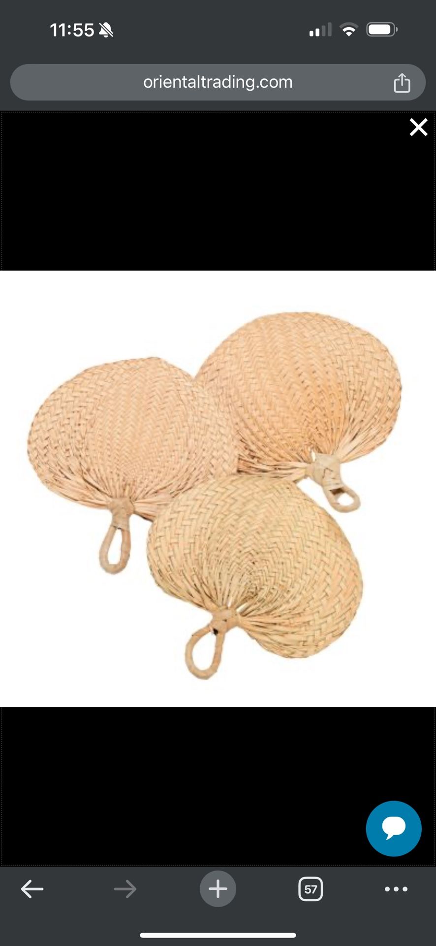 Natural Raffia Hand Fans (set Of 12)