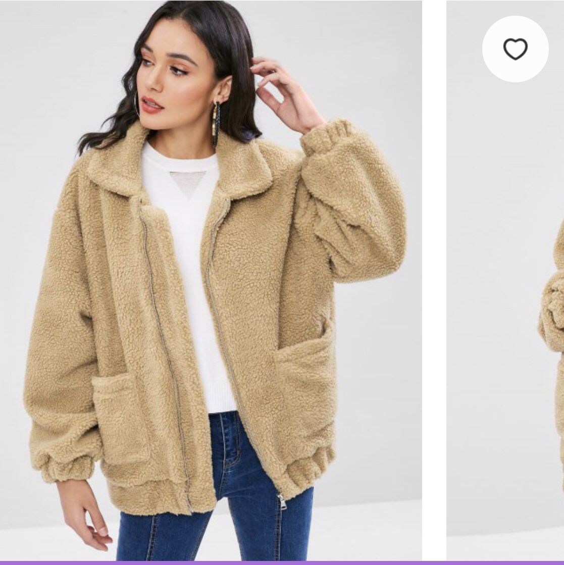 ZAFUL Teddy Sherpa oversized jacket size M