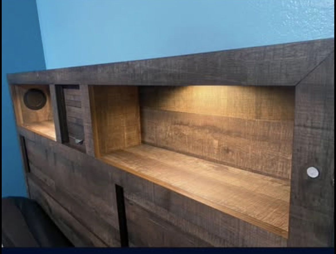 King bed Frame (with USB and Lights speaker )
