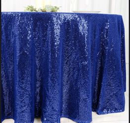 Royal Blue Sequin Round Tablecloths