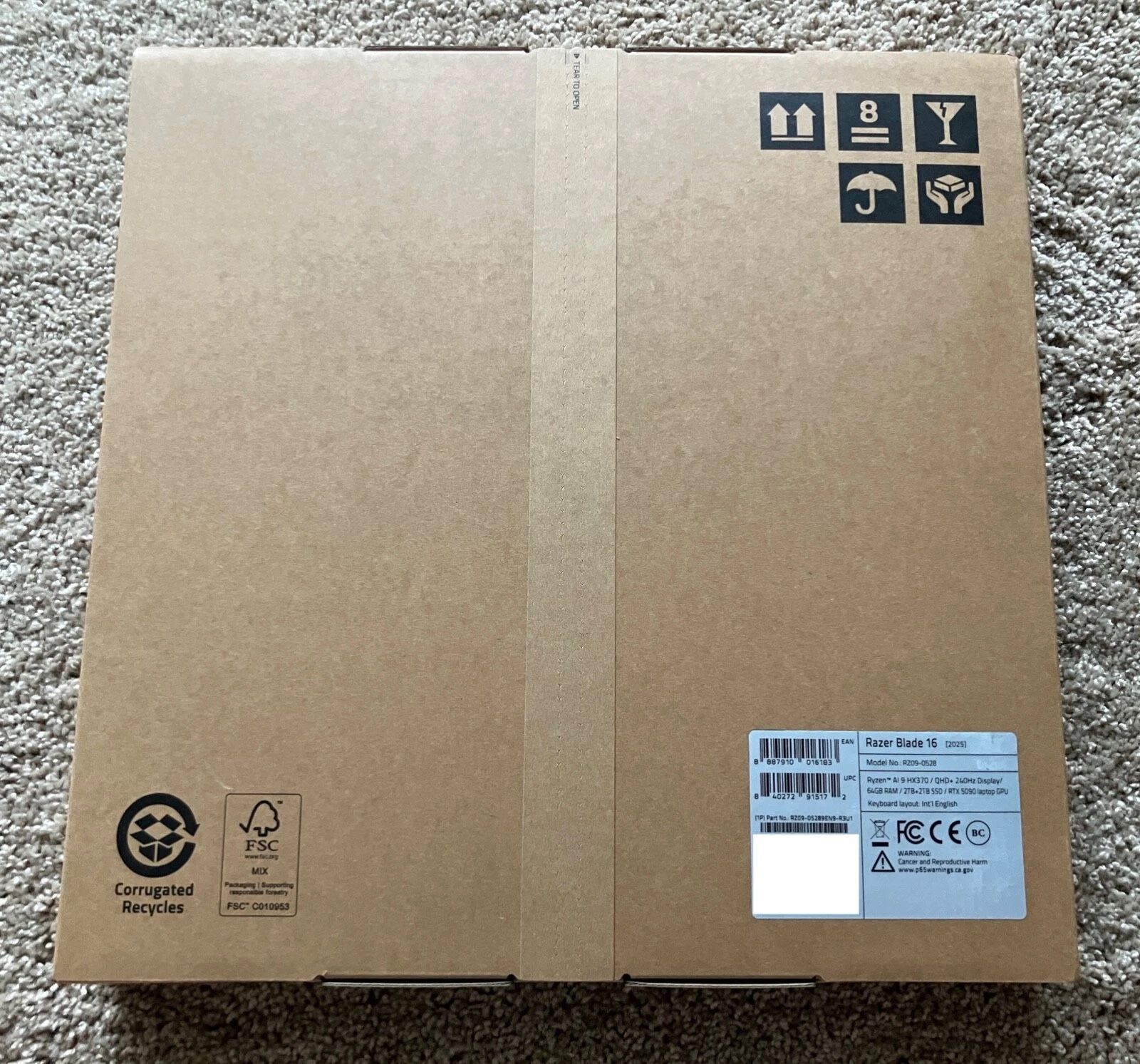 Razer Blade 16 QHD+ 240Hz OLED Laptop- Ryzen AI 9, 64GB RAM, 4TB SSD, RTX 5090