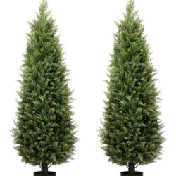 4ft Artificial Cedar Tree Set Of 2
