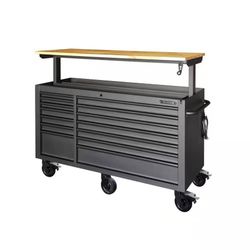 Husky Tool Storage 62 inch black Mobile Workbench Cabinet Toolbox 
