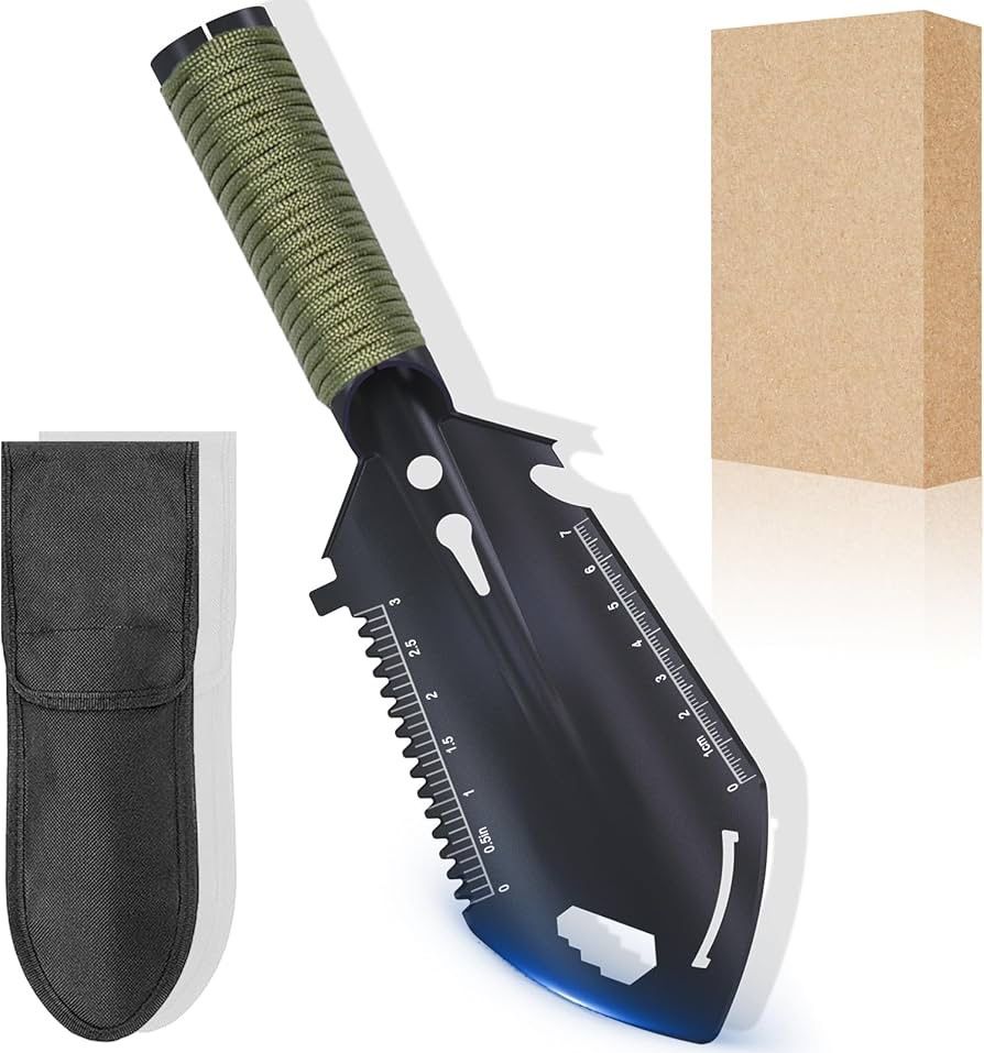 Multitool Trowel Men Husband Gift Ideas Lightweight Backpacking Shovel for Camping Gardening Metal Detecting for Birthday Christmas Stocking Stuffer
