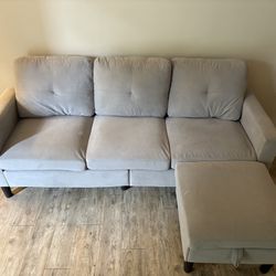 Convertible Sectional Sofa Couch with Movable Ottoman
