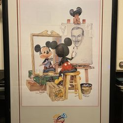 VINTAGE MICKEY MOUSE LITHOGRAPH BY ARTIST JOADOOR  1990 DISNEY