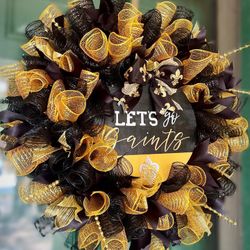 NO Saints Football Wreath