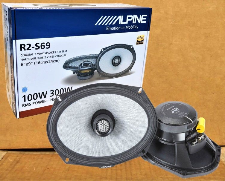 Alpine R Series Car Speakers Set 6x9" 2-Way Coaxial Speaker System 300 Watts R2-S69 🚨 Payment Options Available 🚨 No Credit Needed 🚨