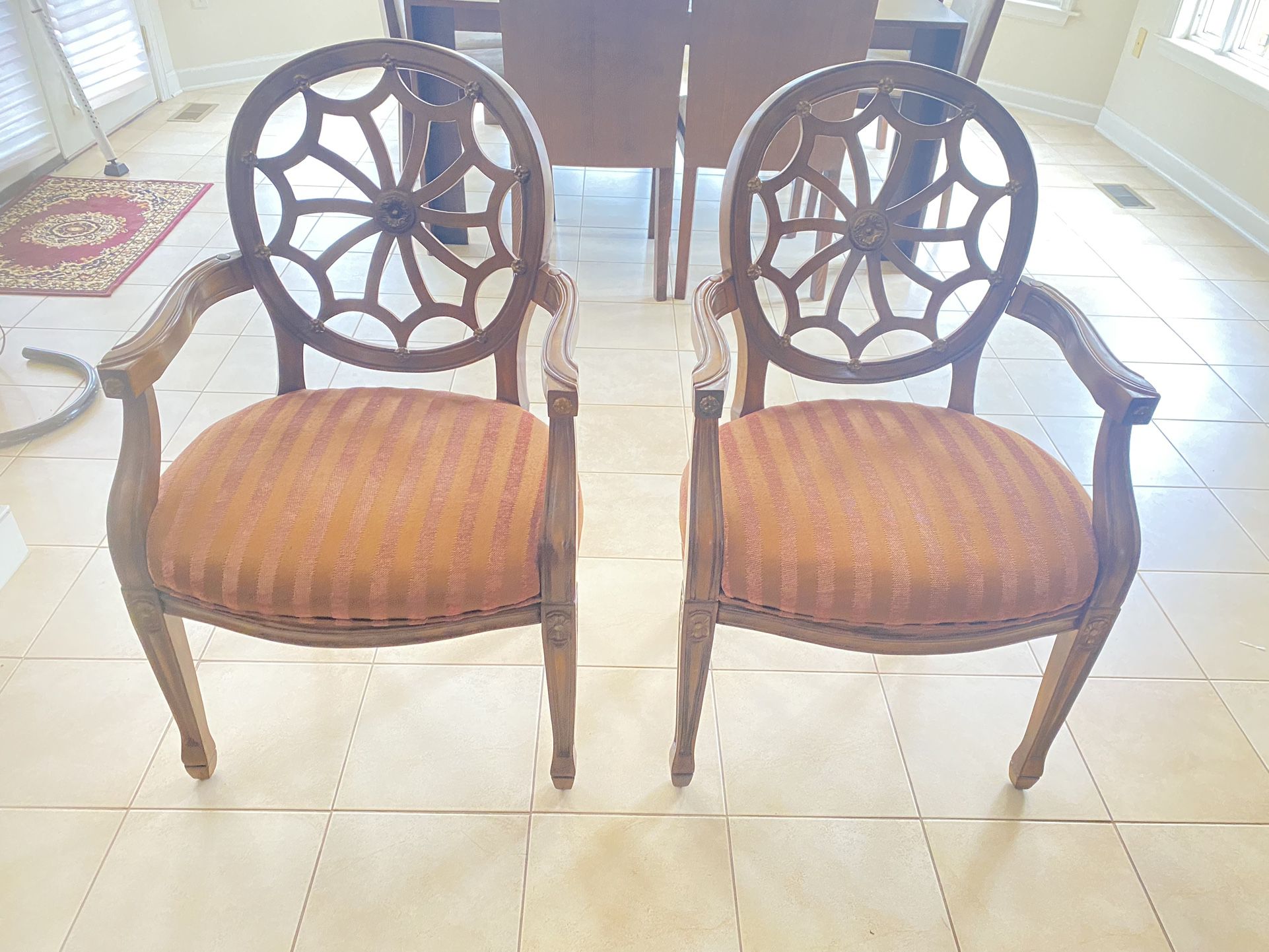 Pair Of  Federal Style Upholstered Armchairs. 