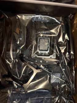 Cpu, mother board, cooler and ram Sticks.
