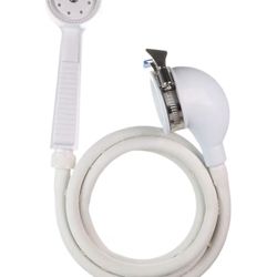 Danco 10086 VersaSpray Portable Hand Held Shower Head Sprayer Fits Bathtubs Without Diverter, 1 Pack, White