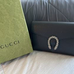 GUCCI DIONYSUS LEATHER CHAIN WALLET