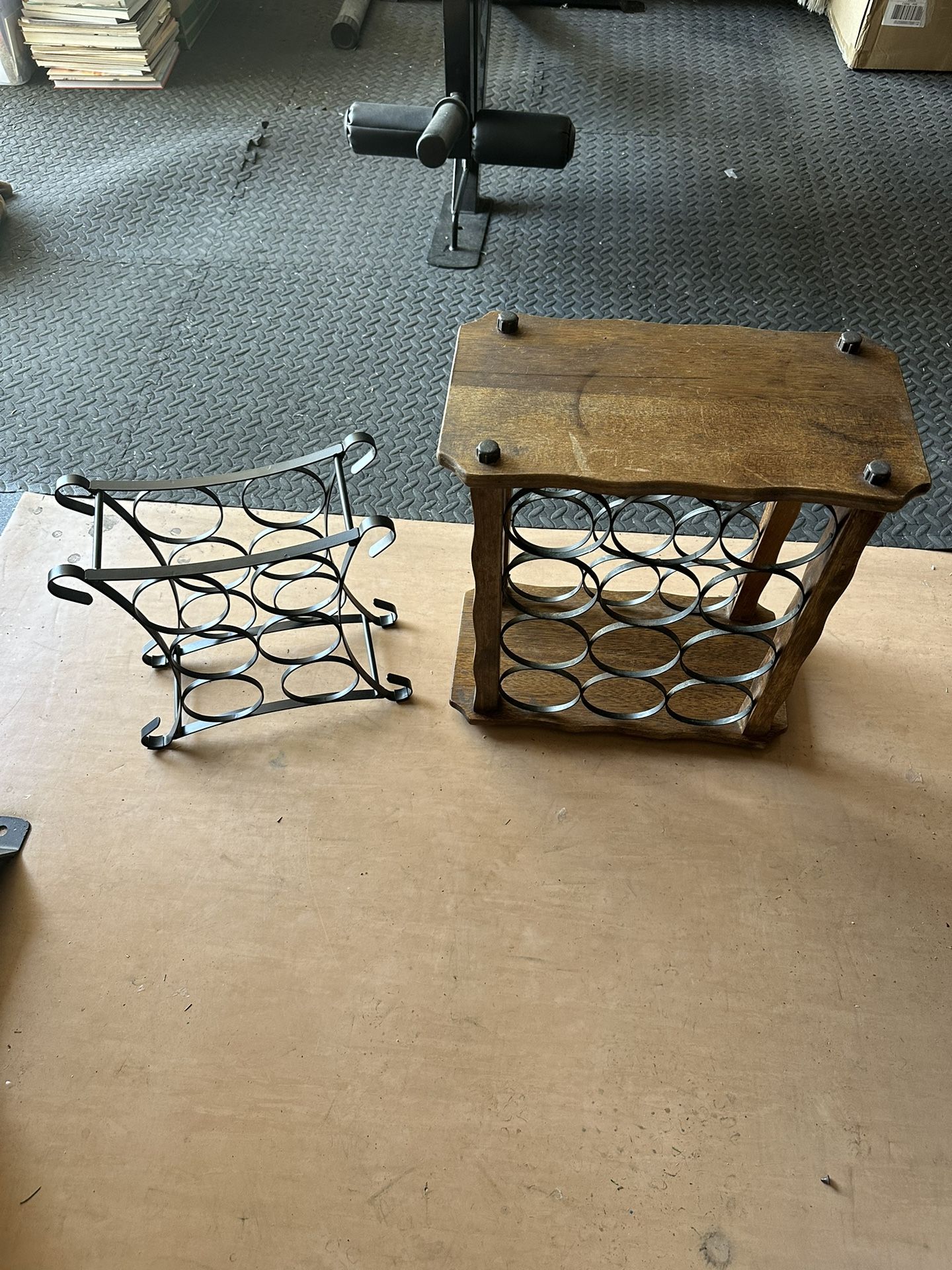 Vintage Wood & Metal Wine Racks