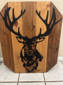 Deer wood art