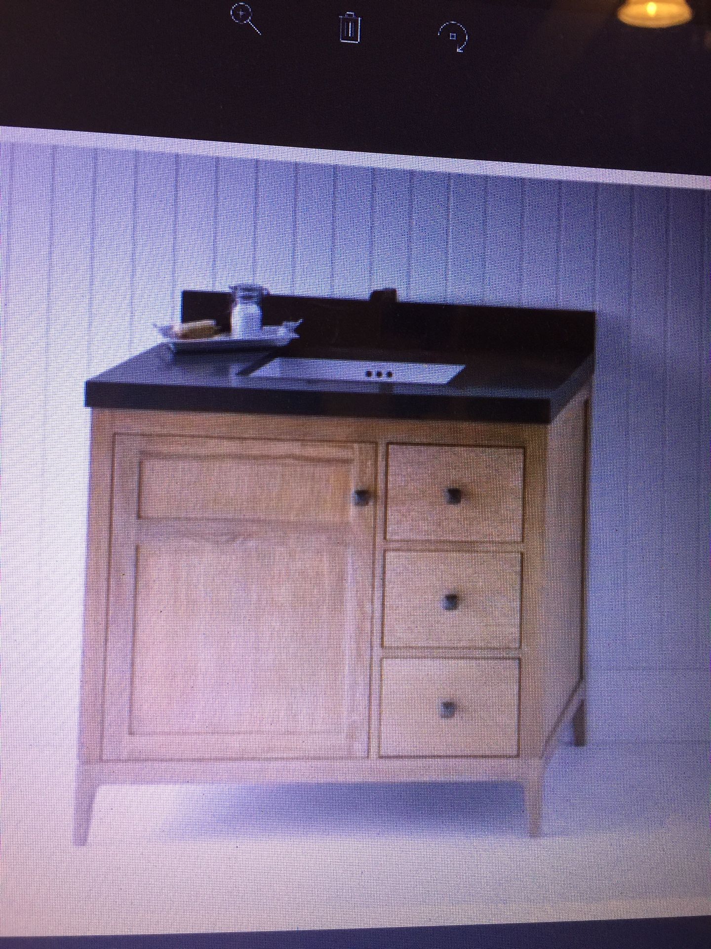 Grate wood vanity furniture new in case