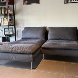 Small Sofa With Chaise On Metal Frame