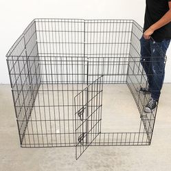 $49 (New in box) Foldable 36” tall x 24” wide x 8-panel pet playpen dog crate metal fence exercise cage