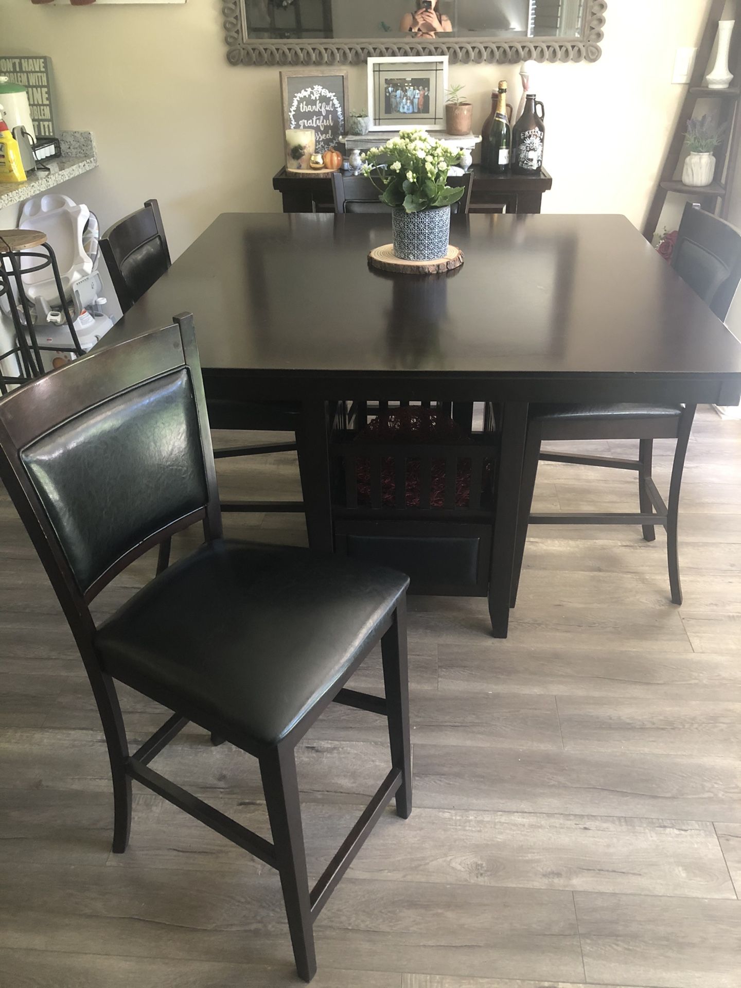 Dark brown high top table