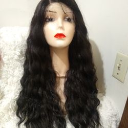 Human Hair Blend lace Front Wig 