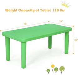 Kids Plastic Table with 3 Chairs – Green