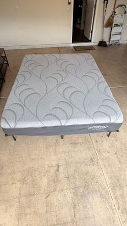 Queen Mattress & Metal Bed Frame – Like New