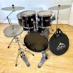 Enforcer Adult Complete Drum Set 22 12 14 16 14” New Quiet Cymbals Hardware Throne Sticks $325 Cash In Ontario 91762